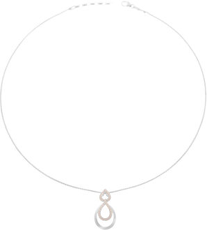 'Amber' Dames 925 Sterling Zilveren Ketting met Hangertje - Zilver ZH-7092 - One Size
