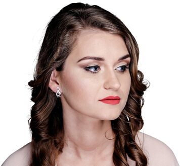 'Amber' Dames 925 Sterling Zilveren Oorbellen - Zilver/Roze ZO-7092/1 Zilver en roségoud - One Size