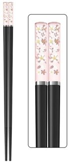 Amber Kersenbloesems Legering Eetstokjes Antislip Hittebestendig Sushi Voedsel Japanse Eetstokjes Koreaanse Keuken Supplie zwart amber roze