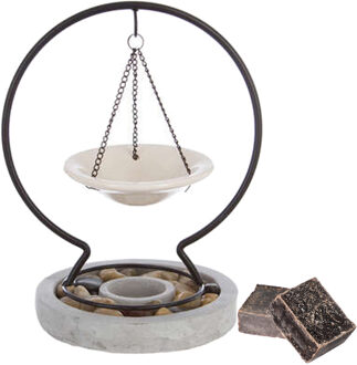 Amberblokjes/geurblokjes cadeau set - musk geur - inclusief geurbrander