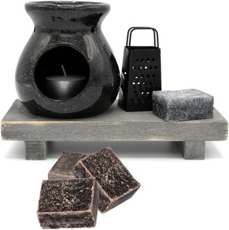 Amberblokjes/geurblokjes cadeauset 7-delig - musk geur - inclusief geurbrander en rasp