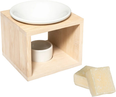 Amberblokjes/geurblokjes cadeauset - cashmere geur - inclusief geurbrander