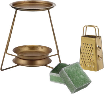 Amberblokjes/geurblokjes cadeauset - dennen geur - inclusief geurbrander en mini rasp