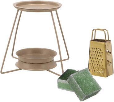 Amberblokjes/geurblokjes cadeauset - dennen geur - inclusief geurbrander en mini rasp