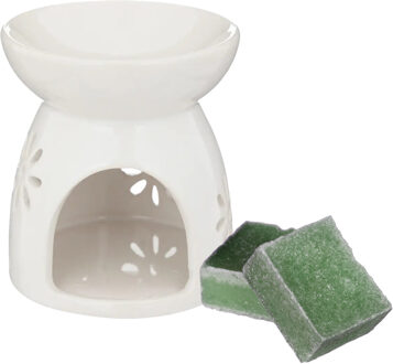 Amberblokjes/geurblokjes cadeauset - dennen geur - inclusief geurbrander