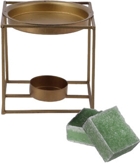 Amberblokjes/geurblokjes cadeauset - dennen geur - inclusief geurbrander