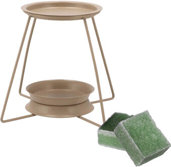 Amberblokjes/geurblokjes cadeauset - dennen geur - inclusief geurbrander