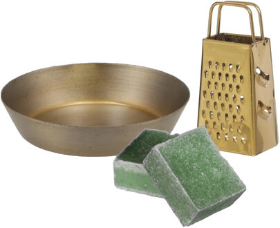 Amberblokjes/geurblokjes cadeauset - dennen geur - inclusief schaaltje en mini rasp