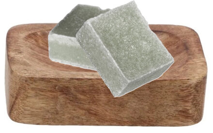 Amberblokjes/geurblokjes cadeauset - Eucalyptus geur - 3x blokjes - met bamboe bakje