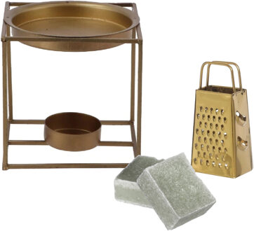 Amberblokjes/geurblokjes cadeauset - eucalyptus geur - inclusief geurbrander en mini rasp