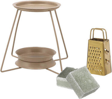 Amberblokjes/geurblokjes cadeauset - eucalyptus geur - inclusief geurbrander en mini rasp