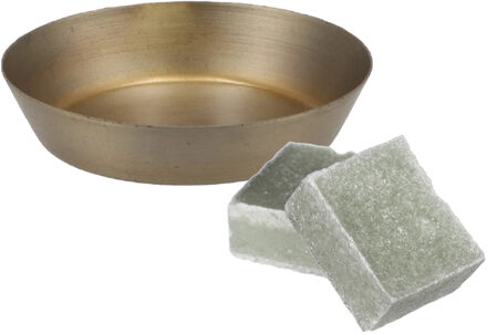 Amberblokjes/geurblokjes cadeauset - eucalyptus geur - inclusief schaaltje