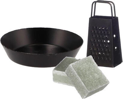 Amberblokjes/geurblokjes cadeauset - jasmijn geur - inclusief schaaltje en mini rasp