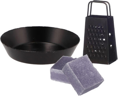 Amberblokjes/geurblokjes cadeauset - lavendel geur - inclusief schaaltje en mini rasp