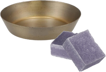 Amberblokjes/geurblokjes cadeauset - lavendel geur - inclusief schaaltje