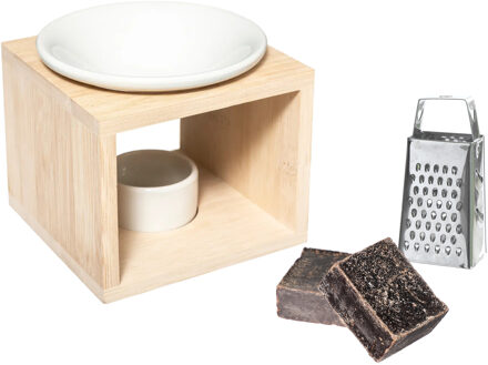 Amberblokjes/geurblokjes cadeauset - musk geur - inclusief geurbrander en mini rasp