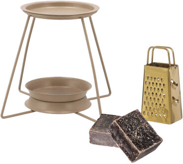 Amberblokjes/geurblokjes cadeauset - musk geur - inclusief geurbrander en mini rasp