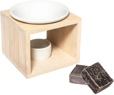 Amberblokjes/geurblokjes cadeauset - musk geur - inclusief geurbrander