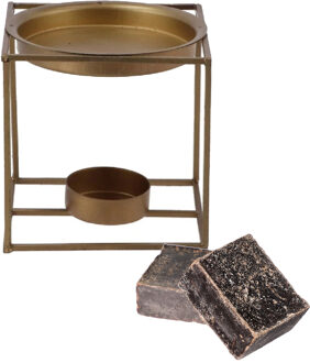 Amberblokjes/geurblokjes cadeauset - musk geur - inclusief geurbrander