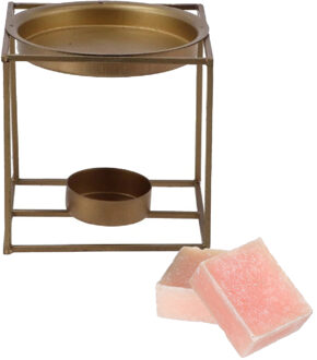 Amberblokjes/geurblokjes cadeauset - roos geur - inclusief geurbrander