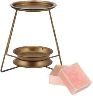 Amberblokjes/geurblokjes cadeauset - roos geur - inclusief geurbrander