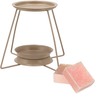 Amberblokjes/geurblokjes cadeauset - roos geur - inclusief geurbrander