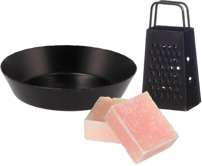 Amberblokjes/geurblokjes cadeauset - roos geur - inclusief schaaltje en mini rasp