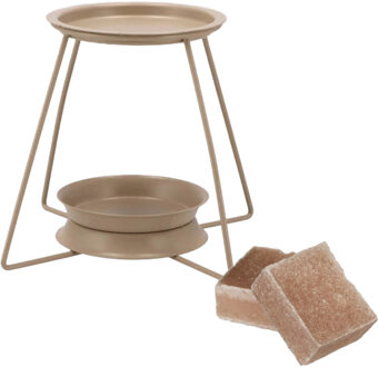 Amberblokjes/geurblokjes cadeauset - sandelhout geur - inclusief geurbrander