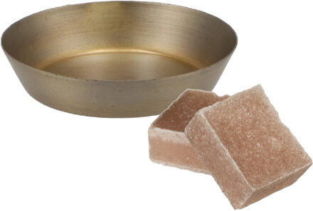 Amberblokjes/geurblokjes cadeauset - sandelhout geur - inclusief schaaltje