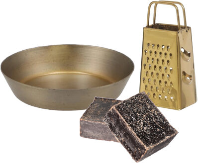 Amberblokjes/geurblokjes cadeauset - ylang ylang geur - inclusief schaaltje en mini rasp