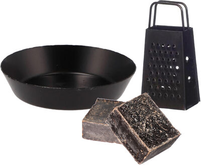 Amberblokjes/geurblokjes cadeauset - ylang ylang geur - inclusief schaaltje en mini rasp