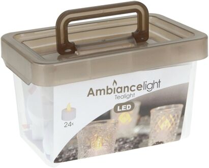 Ambiance light 24x stuks LED flikkerende theelichtjes/waxinelichtjes op batterijen