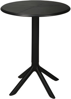 Ambiance Tuintafel - D60 x 75 cm - zwart - rond - polypropyleen - bistrotafel - tuinmeubels