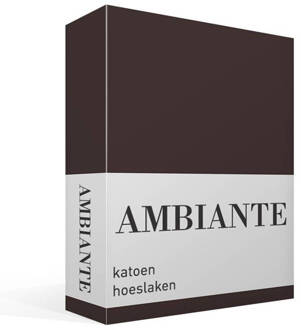 Ambiante Cotton Uni Hoeslaken 140 x 200 cm - Bruin