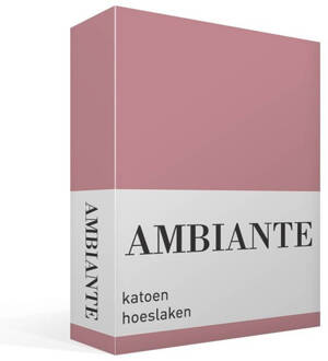 Ambiante Cotton Uni Hoeslaken 140 x 200 cm - Roze