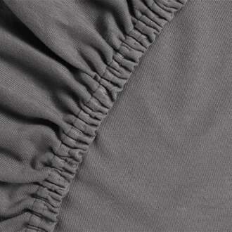 Ambiante Jersey Hoeslaken - 100% Gebreide Jersey Katoen - Lits-jumeaux (160x200 Cm) - Antraciet