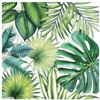 Ambiente 100x Tropische / jungle thema servetten 33 x 33 cm - Papieren servetten 3-laags - Feestartikelen