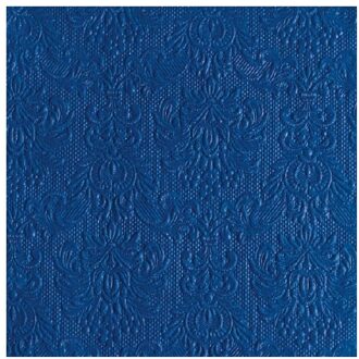 Ambiente 15x Luxe servetten barok patroon blauw 3-laags