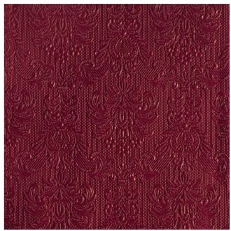 Ambiente 15x Luxe servetten barok patroon bordeaux rood 3-laags