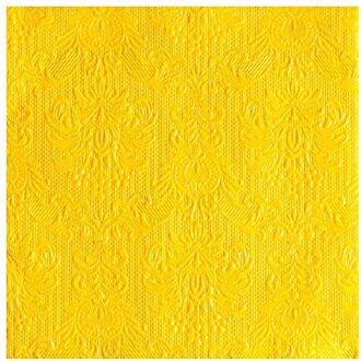 Ambiente 15x Luxe servetten barok patroon geel 3-laags 33 x 33 cm