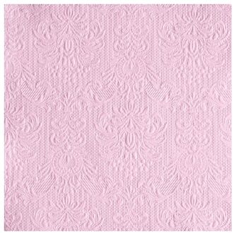 Ambiente 15x Luxe servetten barok patroon roze 3-laags