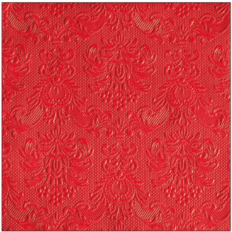 Ambiente 15x stuks Kerst thema servetten 40 x 40 cm luxe deco print rood - Feestservetten