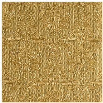 Ambiente 15x stuks luxe servetten barok patroon goud 3-laags Goudkleurig