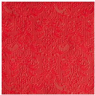 Ambiente 15x stuks Luxe servetten barok patroon rood 3-laags