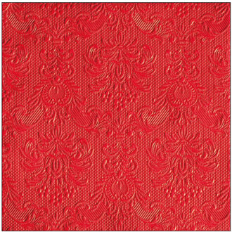 Ambiente 15x Tafel diner/lunch servetten 40 x 40 cm luxe deco print rood