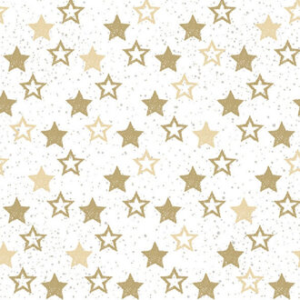 Ambiente 20x Papieren servetjes met gouden sterretjes 33 x 33 cm