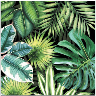 Ambiente 20x Tafel diner/lunch servetten 33 x 33 cm Tropische bladeren jungle print