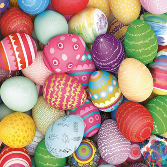Ambiente 60x Servetten Pasen thema gekleurde eieren 33 x 33 cm