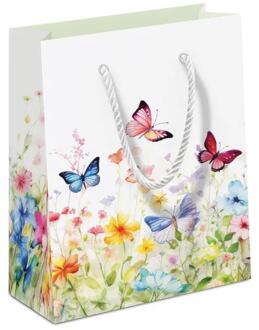 Ambiente Cadeauzak butterflies in field wit