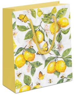 Ambiente Cadeauzak fresh lemons wit geel